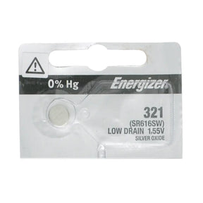 Energizer 321 battery in packaging on a white background