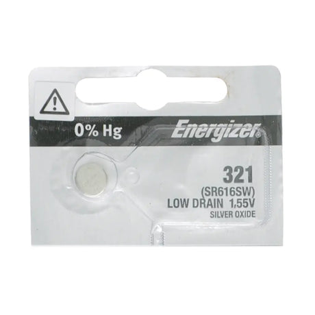 Energizer 321 battery in packaging on a white background