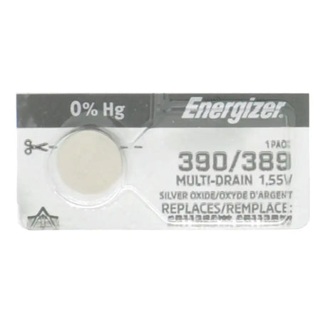 Energizer 390 380 battery in packaging on a white background