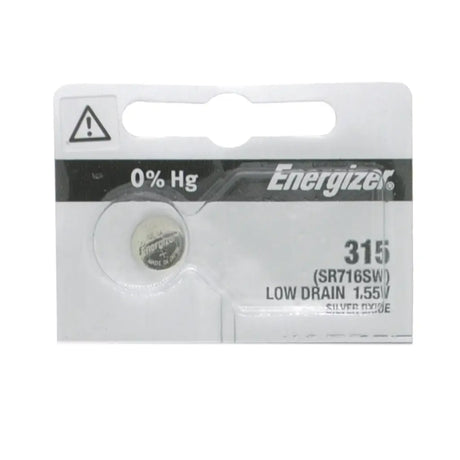 Energizer 315 battery in packaging on a white background