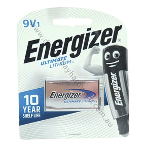 Energizer 9V battery packaging with a small battery and Energizer logo on a white background