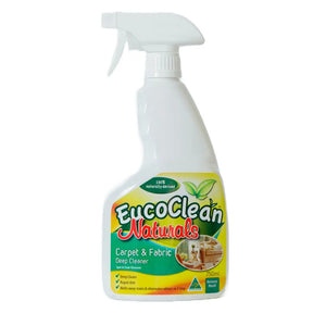 EucoClean Naturals carpet and fabric cleaner spray bottle on a white background
