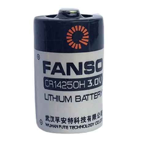 FANSO lithium battery with CR14250H 3.0V specifications on a white background