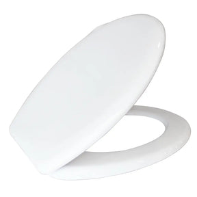White toilet seat on a white background