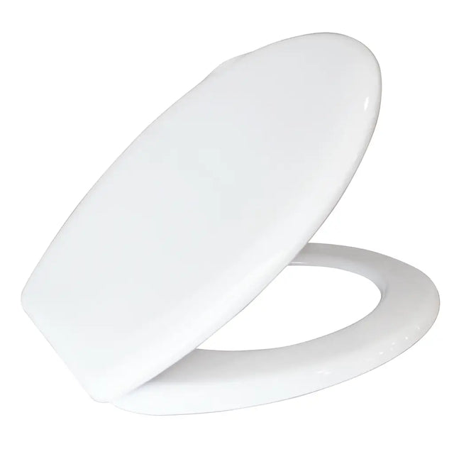White toilet seat on a white background