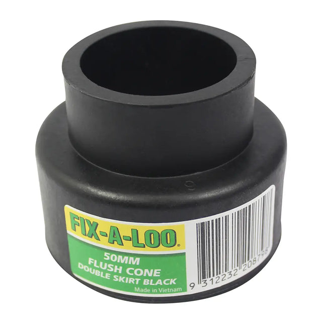 FIX-A-LOO Flush Cone Double Skirt Black 50mm 208798