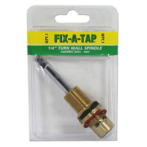 Fix-a-Tap 1/4 turn wall spindle in packaging with visible branding.
