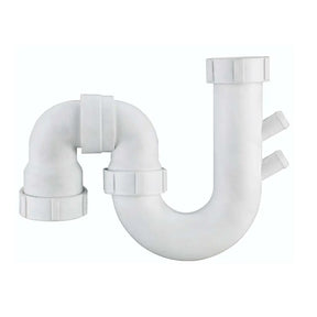 White plastic plumbing fixture on a white background
