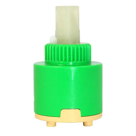Green and gold spray nozzle on a white background
