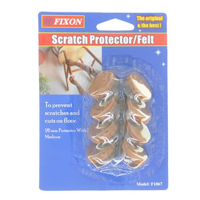 Packaged Fixon scratch protector felt with blue background and product image.