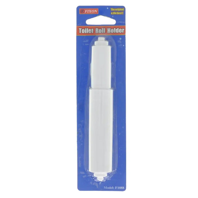 White toilet roll holder in packaging with Fixon branding on a white background