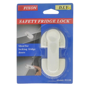 Fixin safety fridge lock packaging on a white background