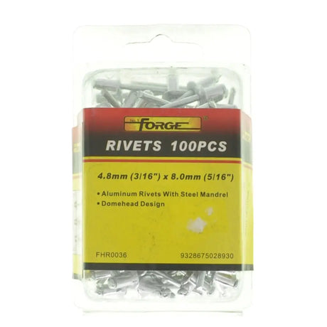 Pack of rivets with a yellow label on a white background