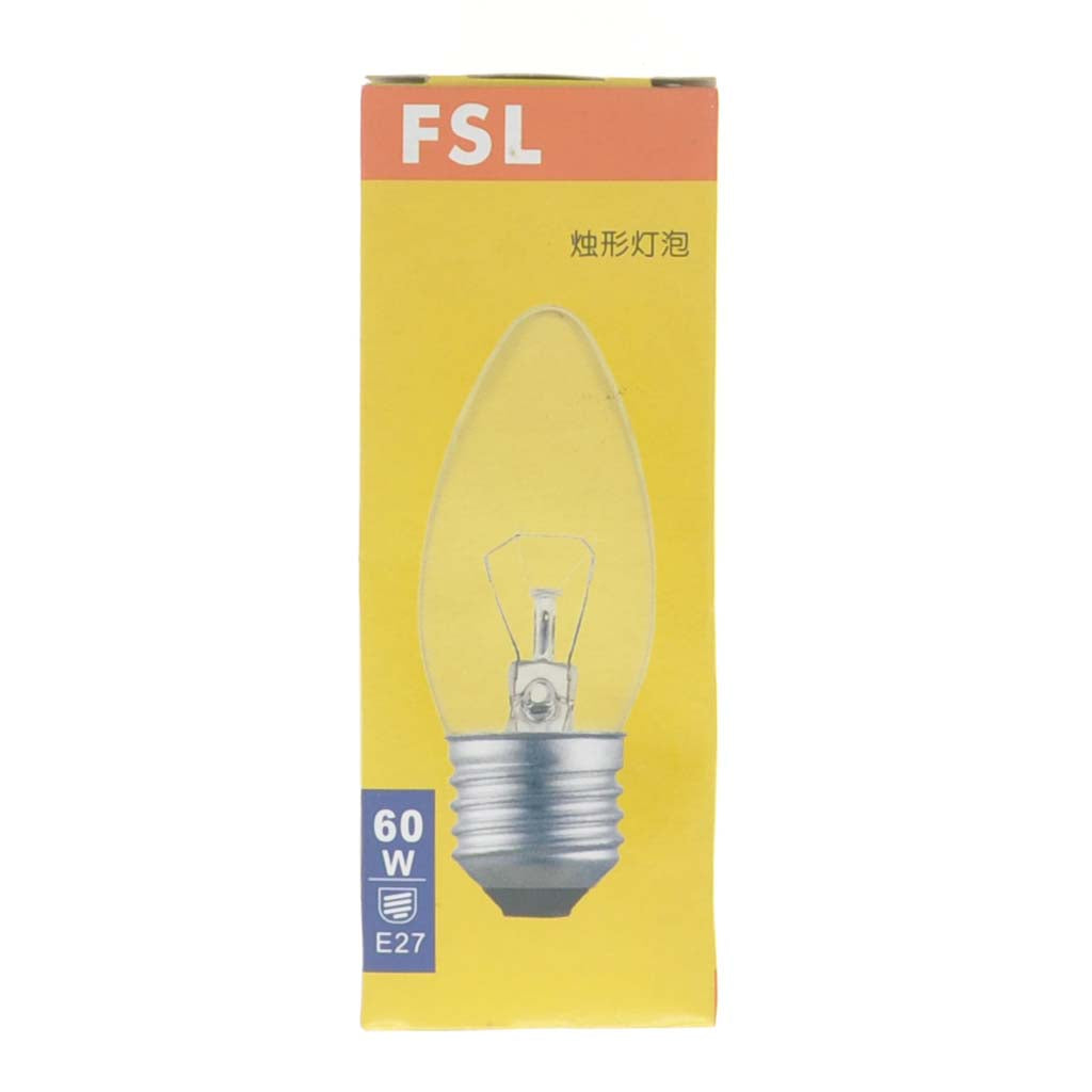 FSL Candle Incandescent Light Bulb E27 240V 60W Clear