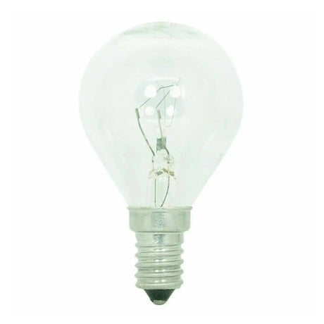 Clear light bulb on a white background
