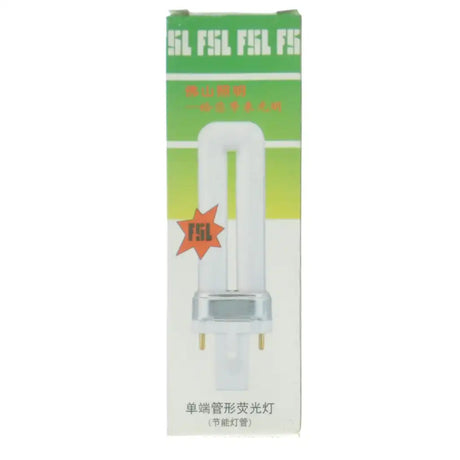 FSL G23 CFL bulb side profile showing 108mm overall length and 34mm base width on white background