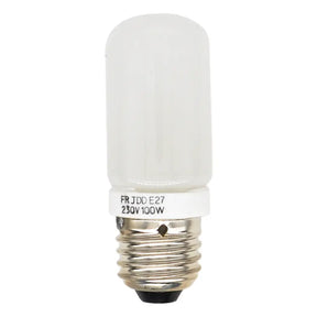 White light bulb with E27 base on a white background