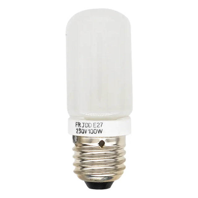 White light bulb with E27 base on a white background