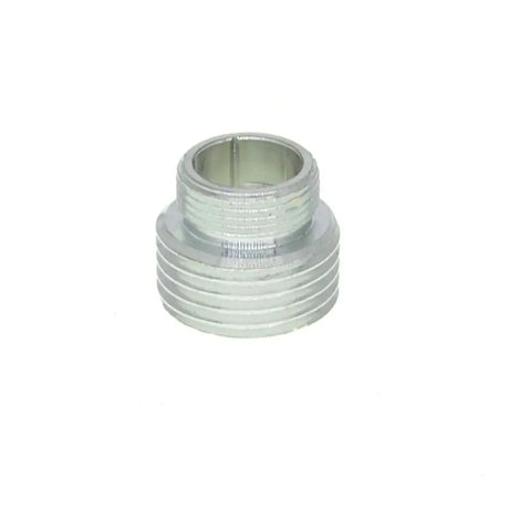 Metal pipe fitting on a white background