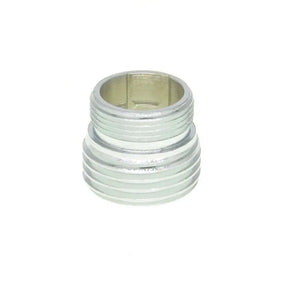 Metal pipe fitting on a white background