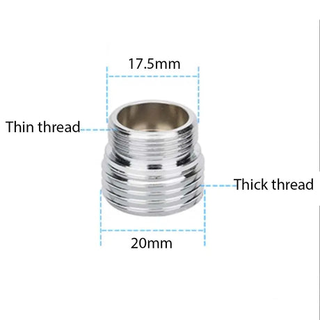 Metal fitting with dimensions labeled on a white background