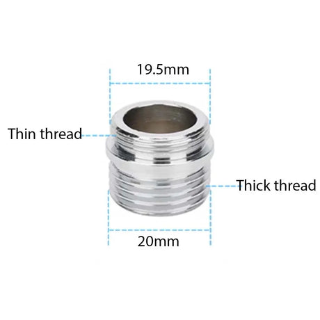 Metal fitting with dimensions labeled on a white background