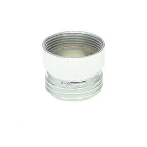 White ceramic vase with silver base on a white background