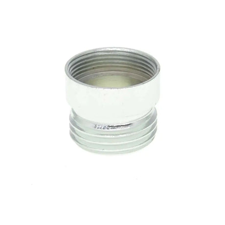 White ceramic vase with silver base on a white background