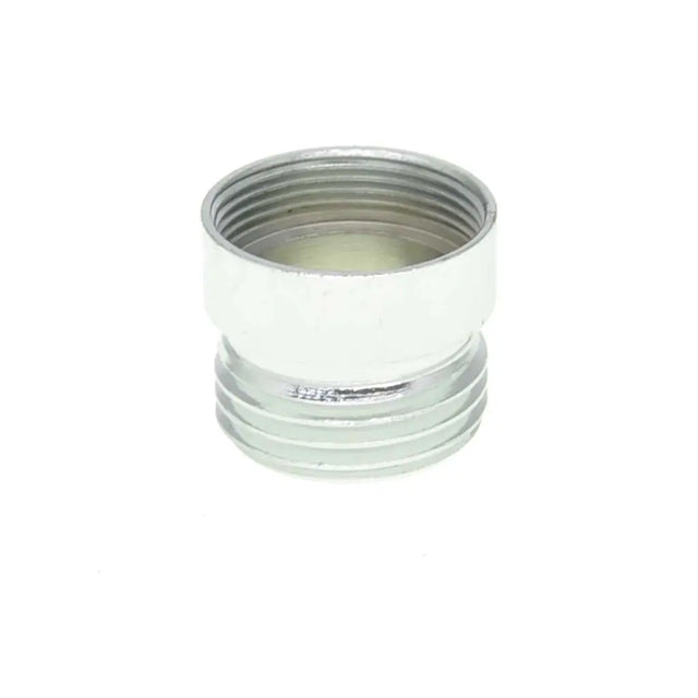 White ceramic vase with silver base on a white background