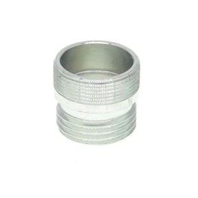 Metallic cylindrical object on a white background