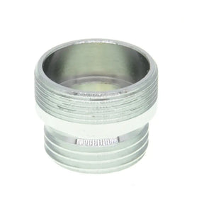 Metallic cylindrical component on a white background