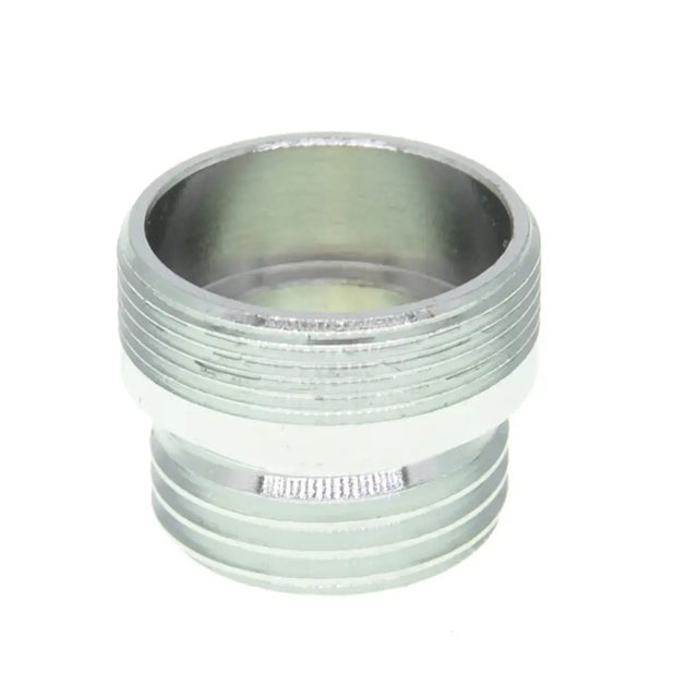Metallic cylindrical component on a white background
