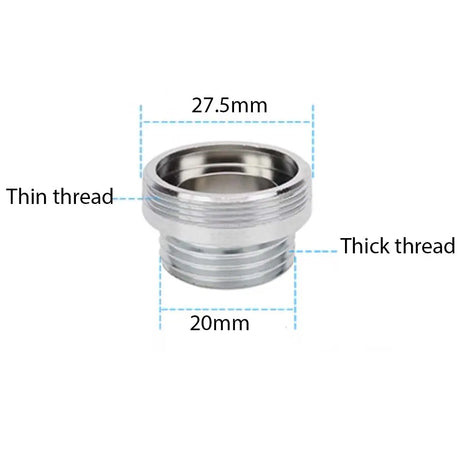 Metal fitting with labeled dimensions on a white background