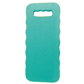 A teal textured foam pad with a wavy edge and a cutout handle at the top, shown against a plain white background.