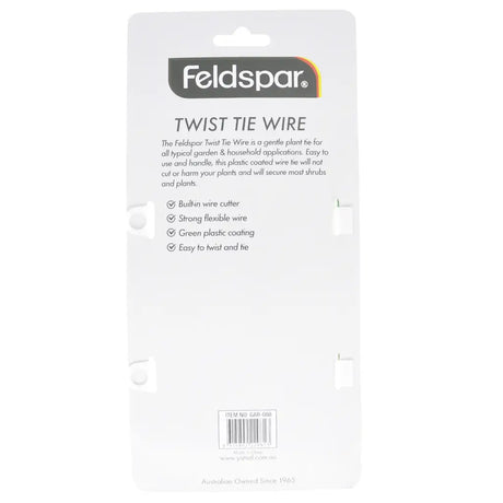 Feldspar Twist Tie Wire packaging on a white background