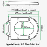 Fix A Loo Hygenix Premier Soft Close D Shape Toilet Seat Top & Bottom Fixing 245496