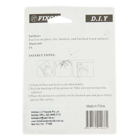 Back of a Fixomul packaging with instructions and branding details.