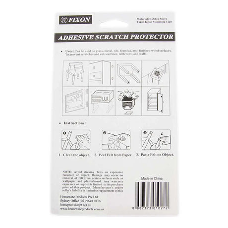 Fixon Adhesive Scratch Protector packaging with instructions and branding on a white background