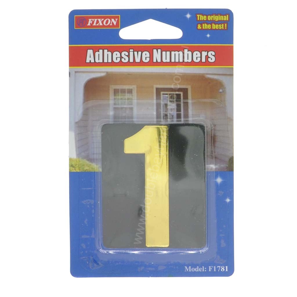 Fixon Adhesive House Number 1 Sign 59x49x2mm F1781