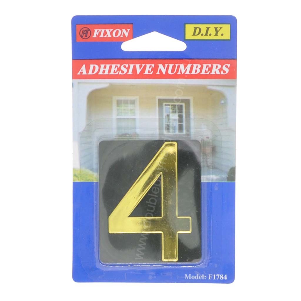 Fixon Adhesive House Number 4 Sign 59x49x2mm F1784