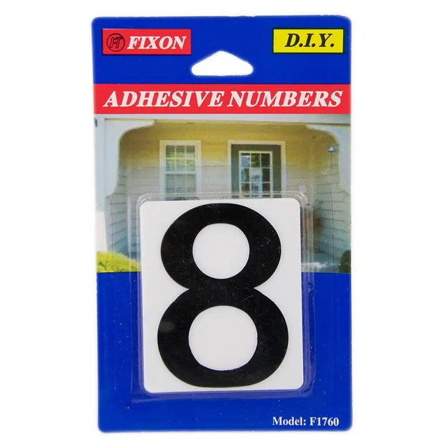 Packaged adhesive number '8' with Fixon branding on a white background
