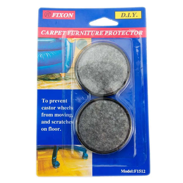 Packaged carpet furniture protectors with Fixon branding on a white background
