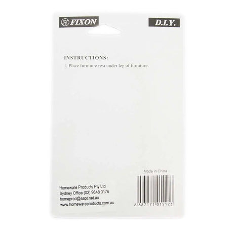 Back of a Fixon product packaging with instructions and branding.