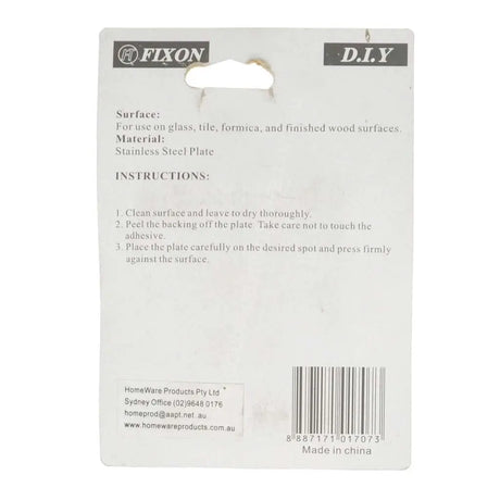 Fixon adhesive label with instructions on a white background