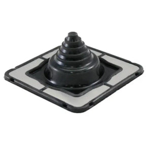 Black rubber gasket on a white background