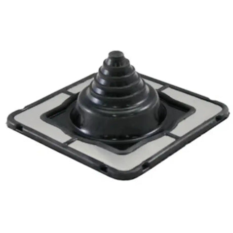 Black rubber gasket on a white background