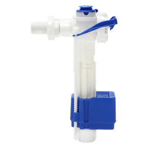 White and blue water filter with a white background