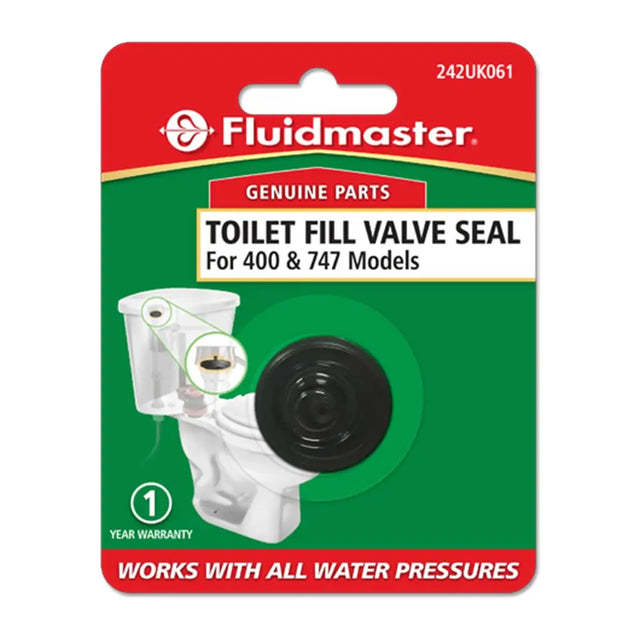 Fluidmaster toilet fill valve seal packaging on a white background