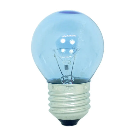 Blue light bulb on a white background