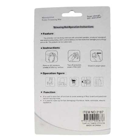 Back of a product packaging with text and icons on a white background
